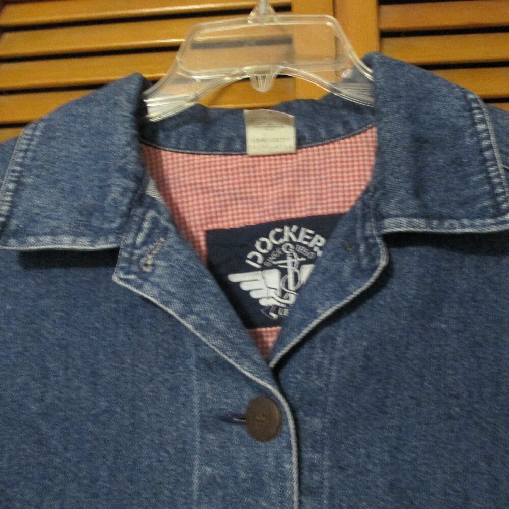 Dockers by Levi's Vintage Barn Chore Utility Denim Jacket for Women size M - Picture 9 of 12